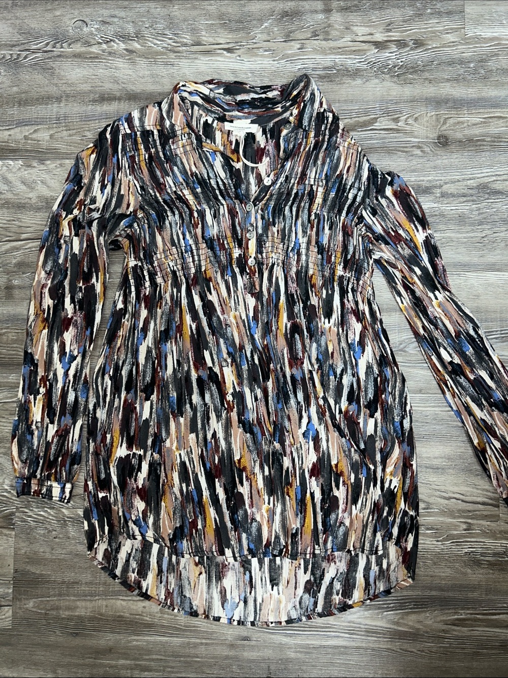 Beach Lunch Lounge Women’s Long Sleeve Abstract Print Tunic Top - Multi